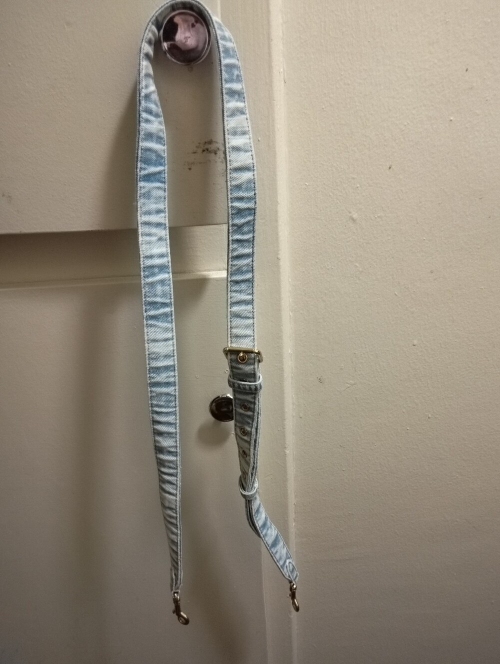 Light Blue Denim Crossbody Strap - Adjustable Shoulder Strap